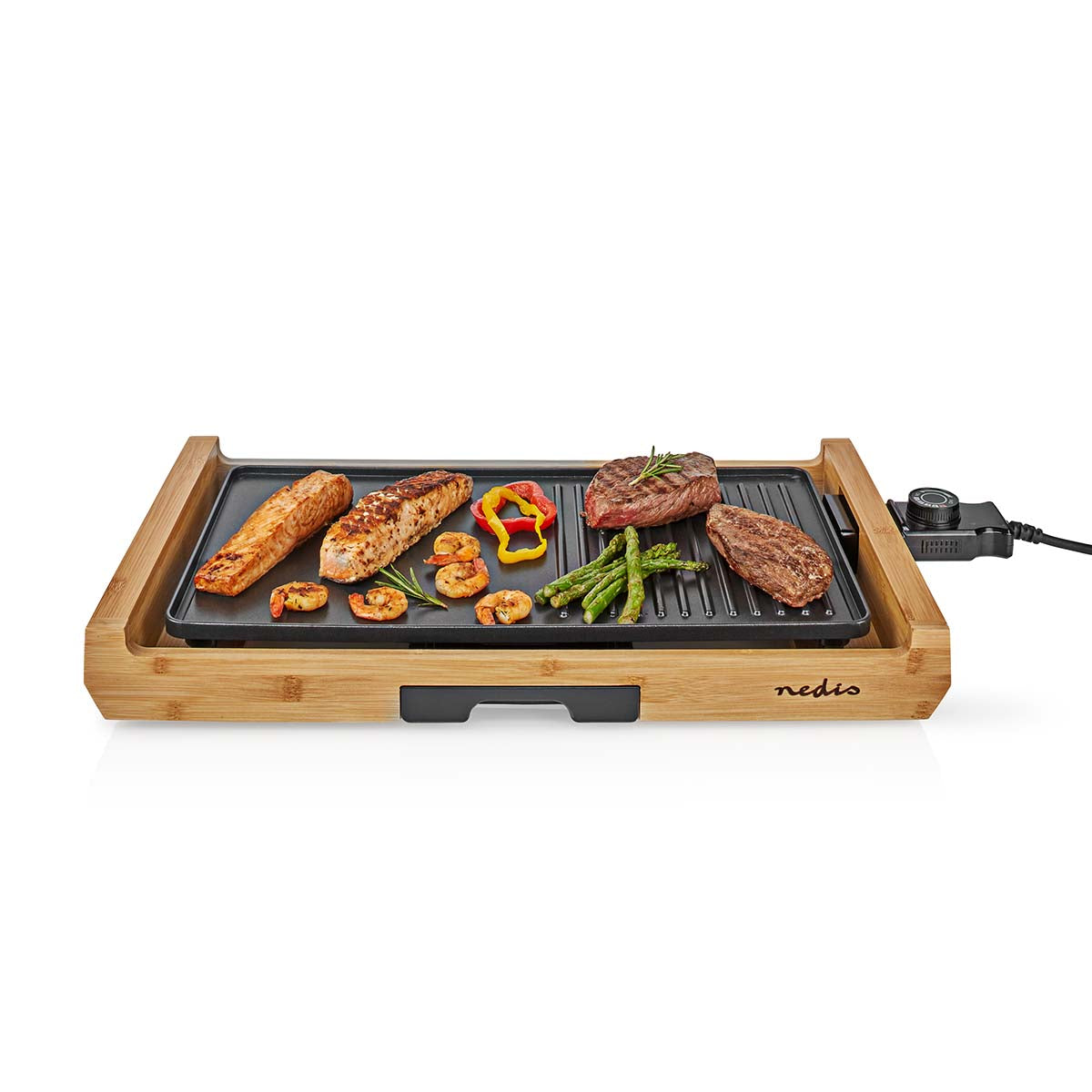 Teppanyaki-Tischgrill | Backfläche (L x B): 43 x 23 cm | Anzahl der Personen: 6 Personen | Antihaft-Beschichtung | 4 Wärmeeinstellungen