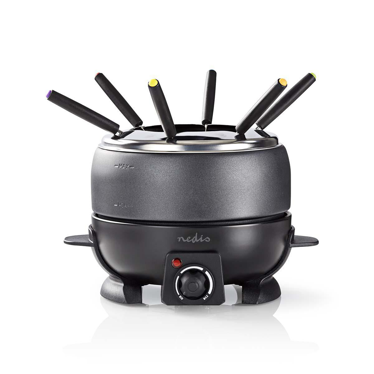 Fondue-Set | 6 Personen | 2.3 l | Einstellbare Temperaturregelung | 800 W | Cool touch Griff | Anti-Rutschboden | Überhitzungsschutz