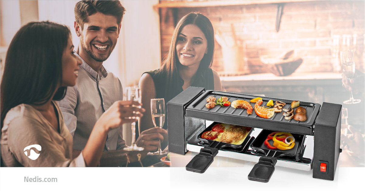 Gourmet / Raclette | Grill | 2 Personen | Spatel | Antihaft-Beschichtung | Rechteck