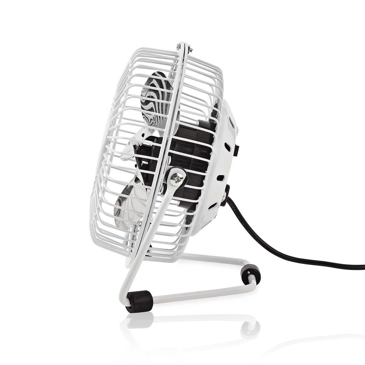 Tischventilator | Stromversorgung über USB | Durchmesser: 100 mm | 3 W | 1-Geschwindigkeitsstufen | Weiss