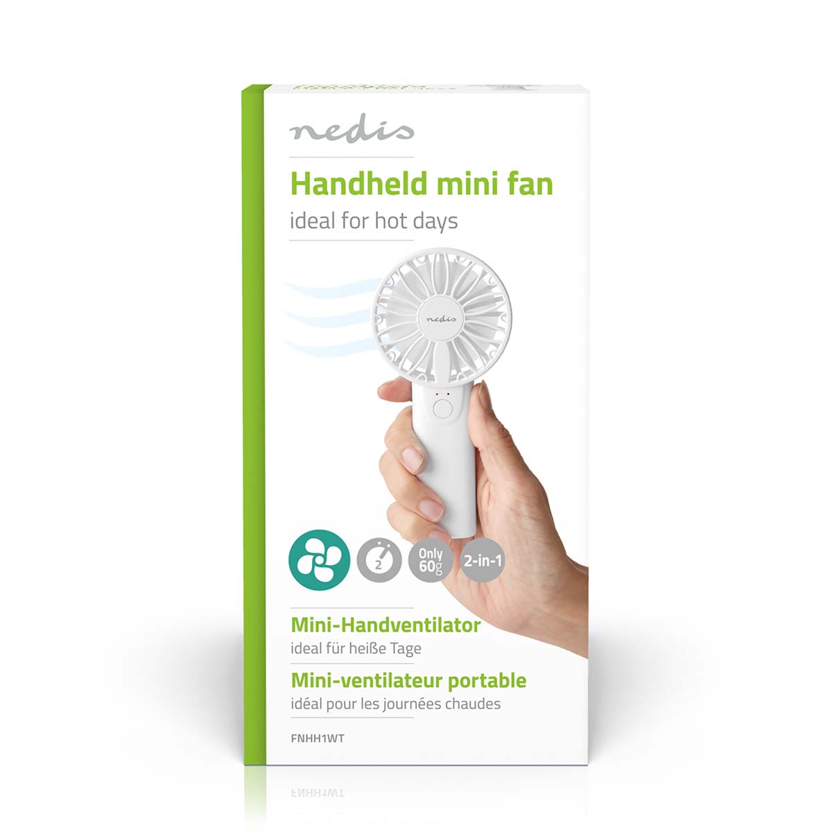 Handventilator | 60 mm | 2-Geschwindigkeitsstufen | Weiss