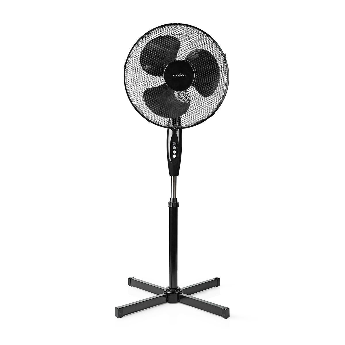 Standventilator | Durchmesser: 400 mm | 3-Geschwindigkeitsstufen | Oszillation | 45 W | Verstellbare Höhe | Schwarz