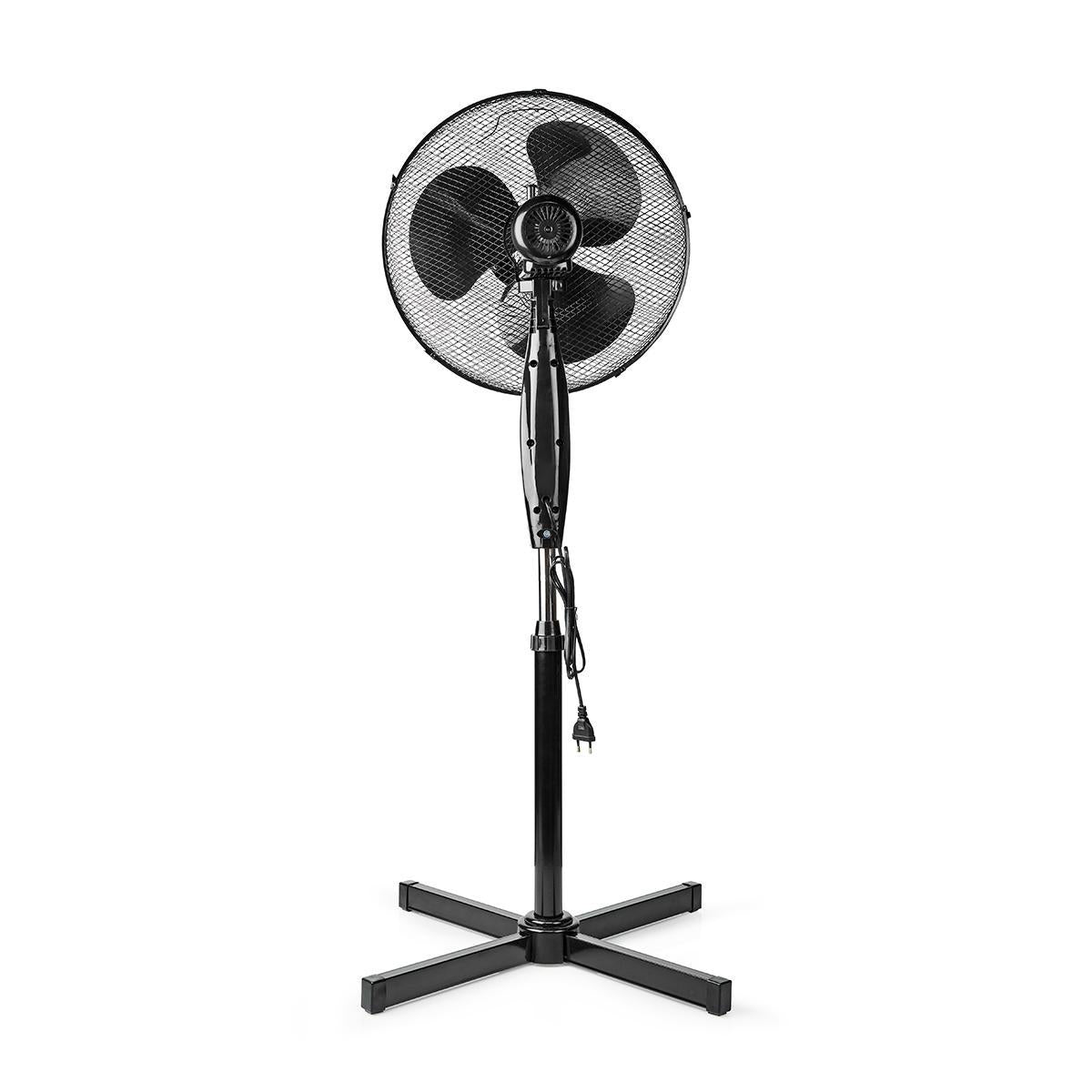 Standventilator | Durchmesser: 400 mm | 3-Geschwindigkeitsstufen | Oszillation | 45 W | Verstellbare Höhe | Schwarz