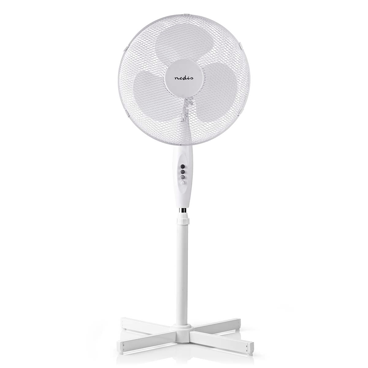 Standventilator | Durchmesser: 400 mm | 3-Geschwindigkeitsstufen | Oszillation | 45 W | Verstellbare Höhe | Weiss