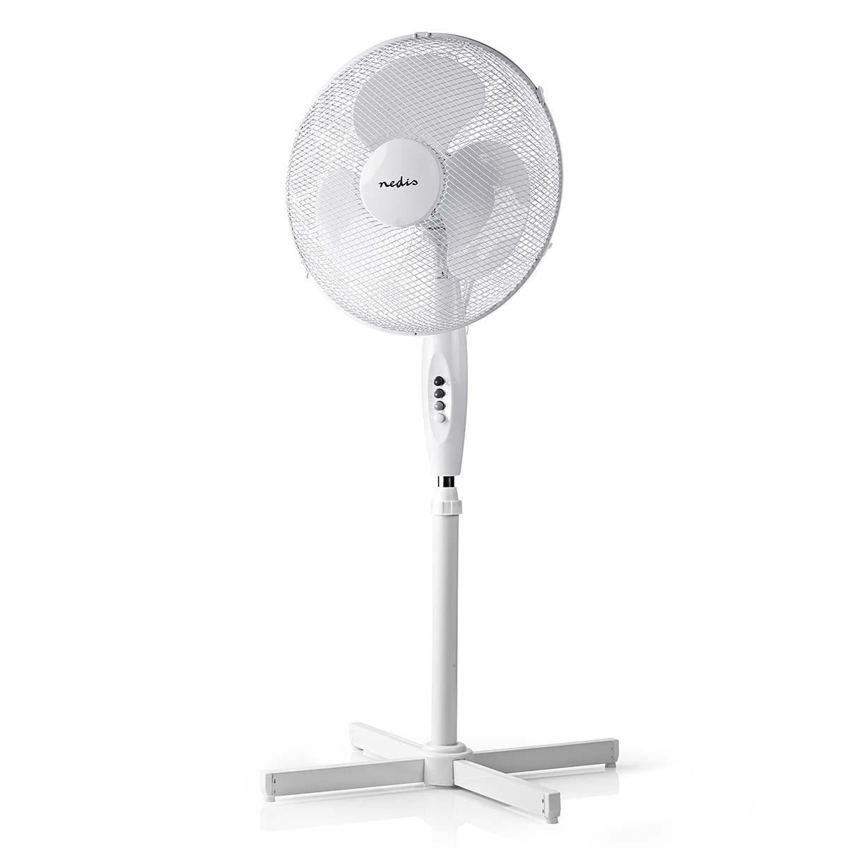 Standventilator | Durchmesser: 400 mm | 3-Geschwindigkeitsstufen | Oszillation | 45 W | Verstellbare Höhe | Weiss