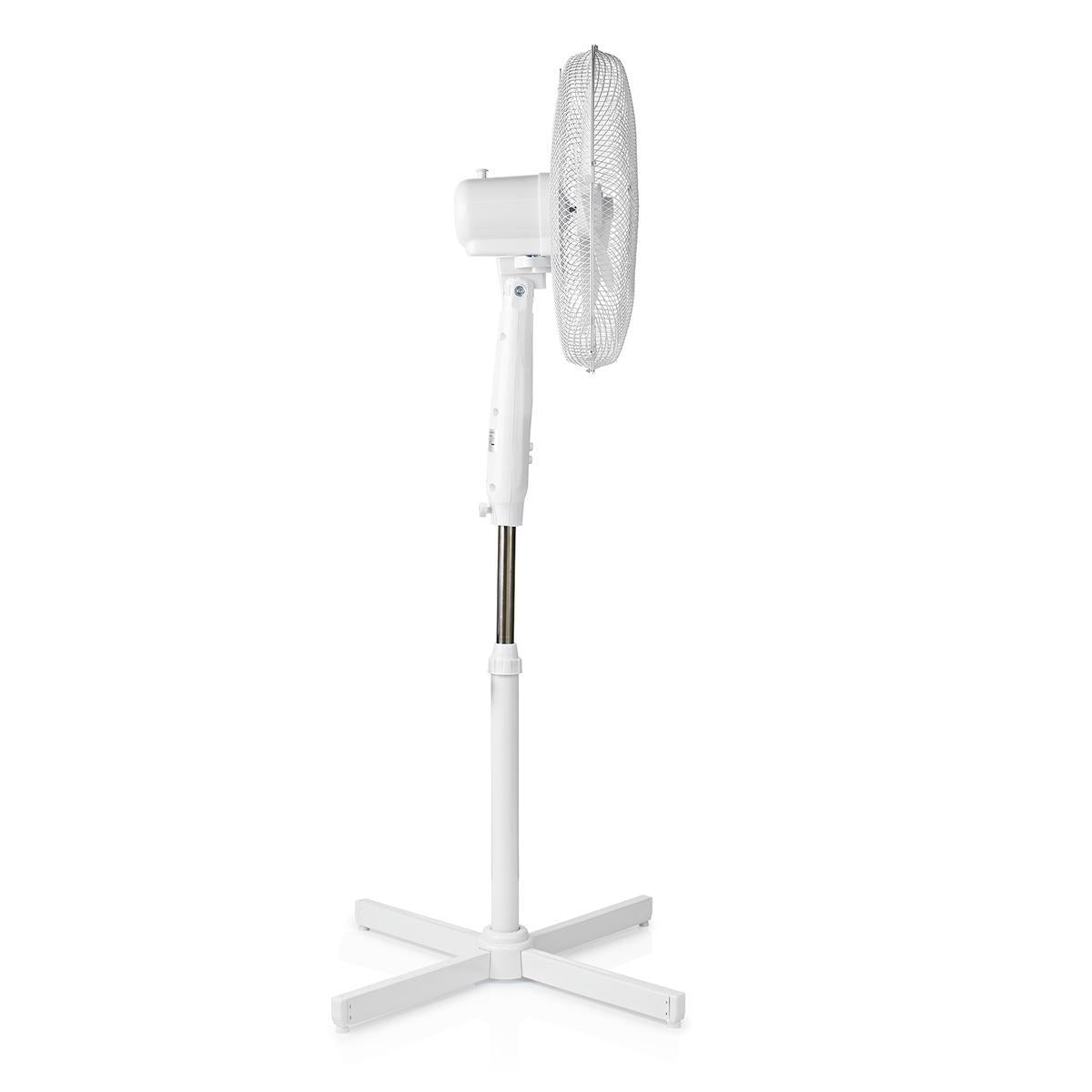 Standventilator | Durchmesser: 400 mm | 3-Geschwindigkeitsstufen | Oszillation | 45 W | Verstellbare Höhe | Abschalt-Timer | Fernbedienung | Rotationseinstellung: Natürlich/Schlaf | Weiss