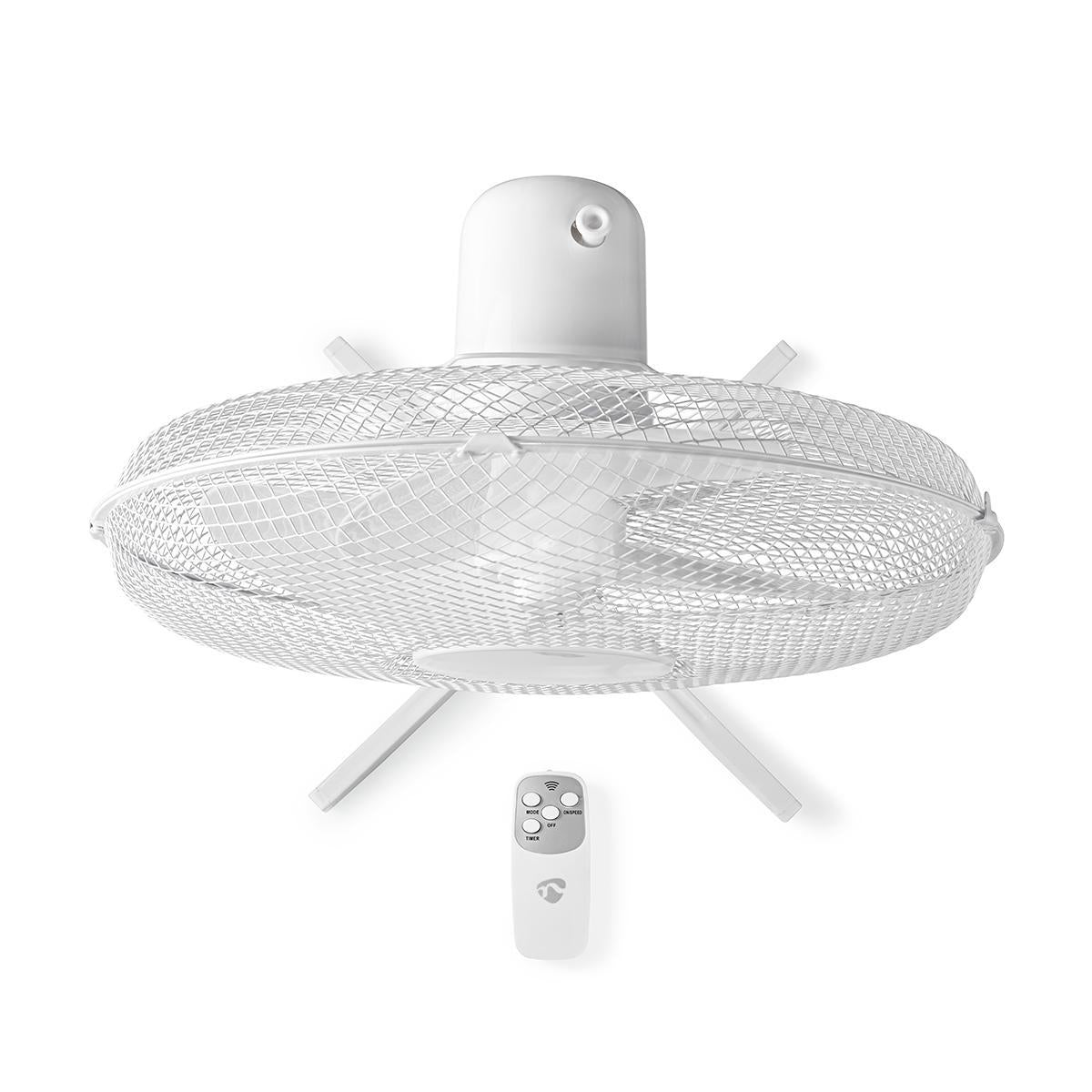 Standventilator | Durchmesser: 400 mm | 3-Geschwindigkeitsstufen | Oszillation | 45 W | Verstellbare Höhe | Abschalt-Timer | Fernbedienung | Rotationseinstellung: Natürlich/Schlaf | Weiss