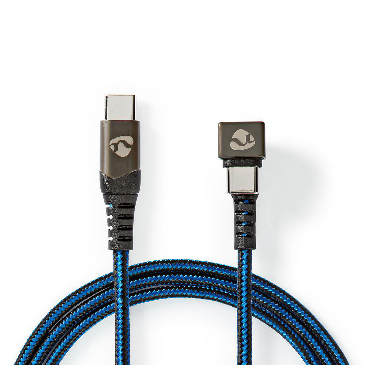 USB-Kabel | USB 2.0 | USB-C™ Stecker | USB-C™ Stecker | 480 Mbps | Vergoldet | 2.00 m | Rund | Geflochten / Nylon | Blau / Schwarz | Verpackung mit Sichtfenster