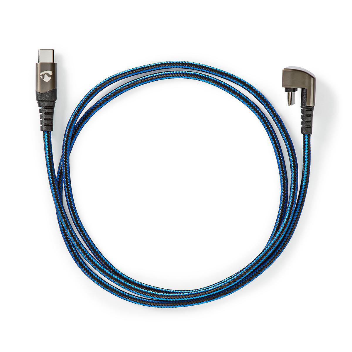 USB-Kabel | USB 2.0 | USB-C™ Stecker | USB-C™ Stecker | 480 Mbps | Vergoldet | 2.00 m | Rund | Geflochten / Nylon | Blau / Schwarz | Verpackung mit Sichtfenster