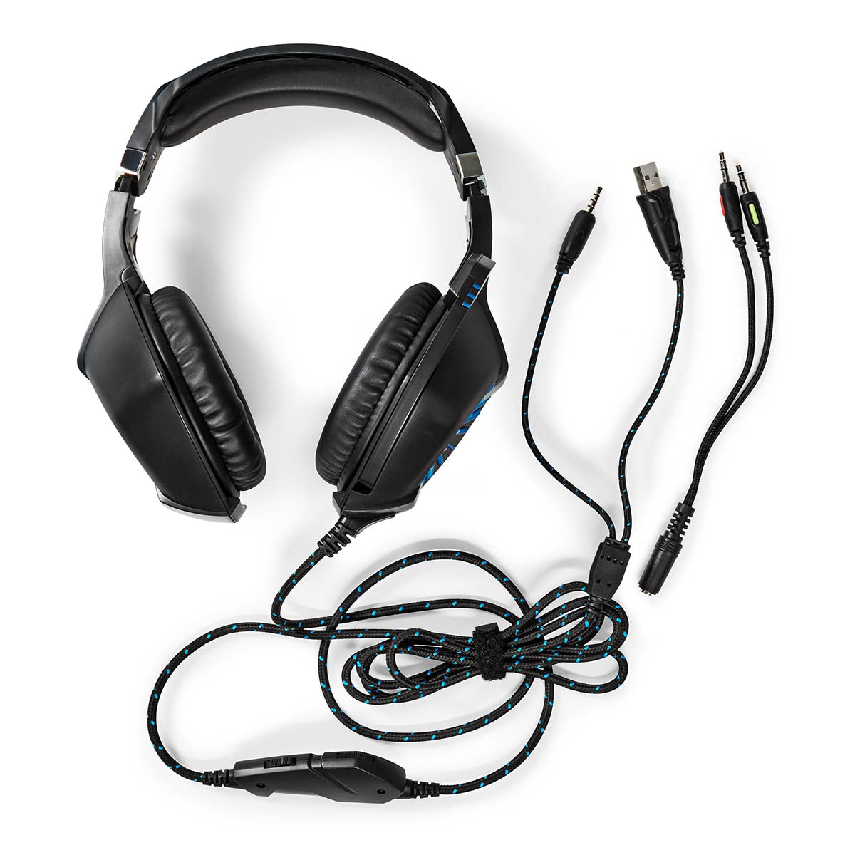 Gaming Headset | Über Ohr | Stereo | USB Type-A / 2x 3.5 mm | Klappbarer Mikrofon | 2.20 m | LED