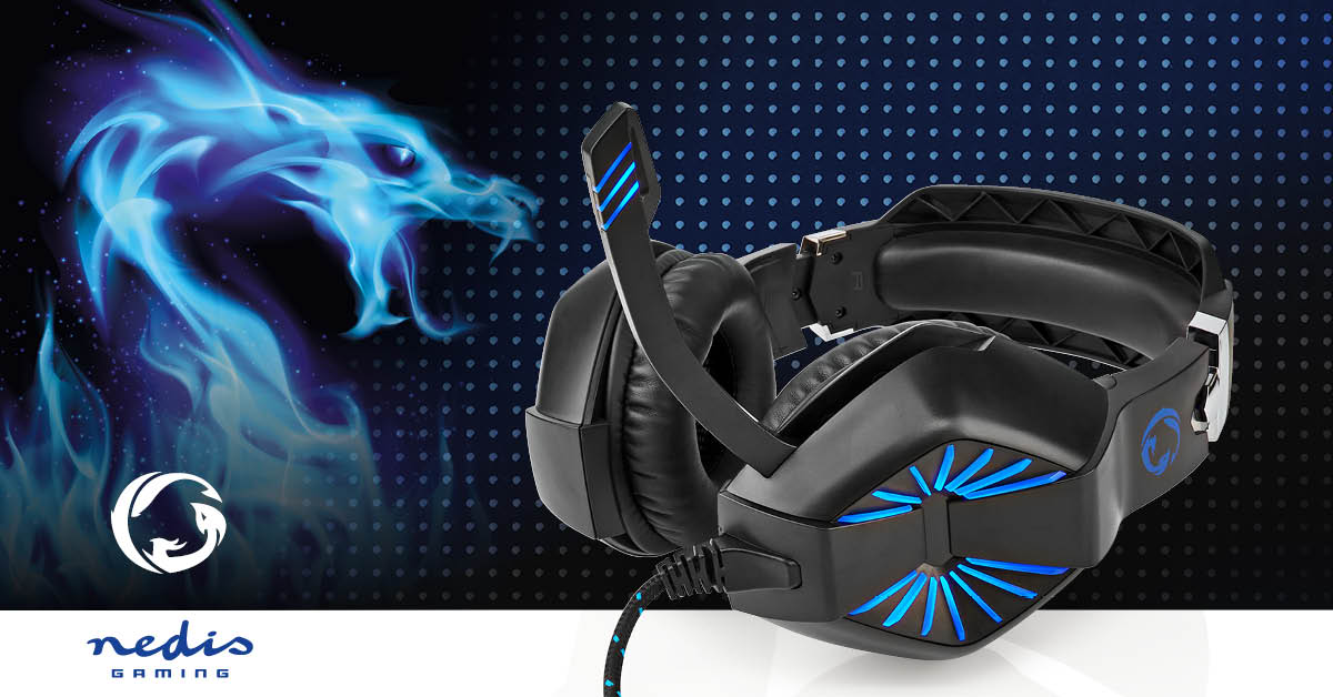 Gaming Headset | Über Ohr | Stereo | USB Type-A / 2x 3.5 mm | Klappbarer Mikrofon | 2.20 m | LED