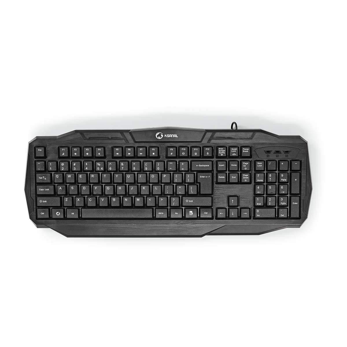 Wired Gaming Keyboard | USB 2.0 | Folientasten | LED | US international | US-Layout | Stromversorgung über USB | Netzkabellänge: 1.50 m | Gaming