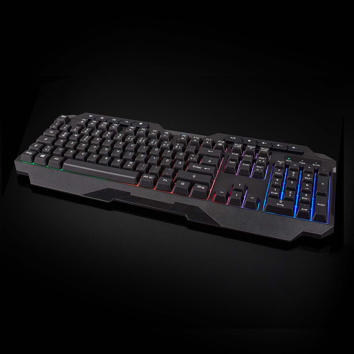 Wired Gaming Keyboard | USB Type-A | Folientasten | LED | QWERTZ | DE-Layout | Stromversorgung über USB | Netzkabellänge: 1.30 m | Multimedia