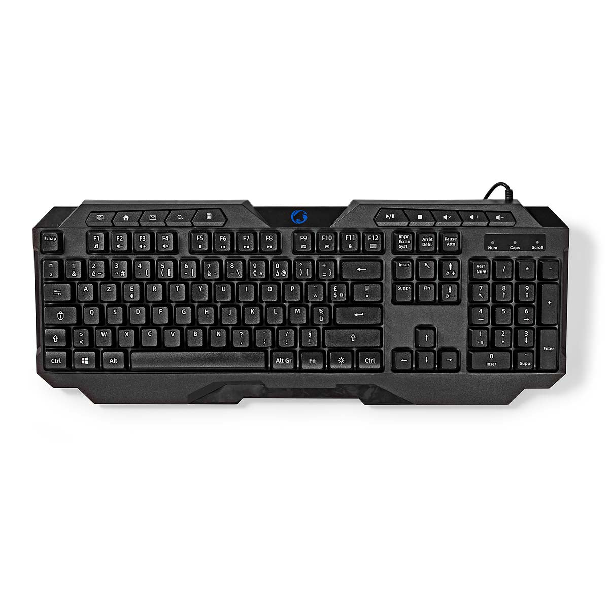 Wired Gaming Keyboard | USB Type-A | Folientasten | LED | AZERTY | FR-Layout | Stromversorgung über USB | Netzkabellänge: 1.30 m | Multimedia