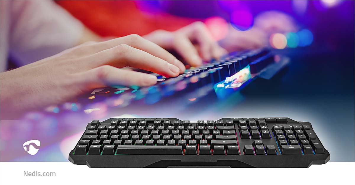 Wired Gaming Keyboard | USB Type-A | Folientasten | LED | AZERTY | FR-Layout | Stromversorgung über USB | Netzkabellänge: 1.30 m | Multimedia