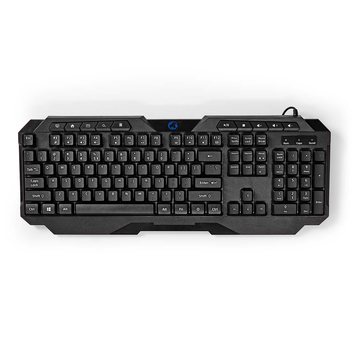 Wired Gaming Keyboard | USB Type-A | Folientasten | LED | QWERTY | US-Layout | Stromversorgung über USB | Netzkabellänge: 1.30 m | Multimedia