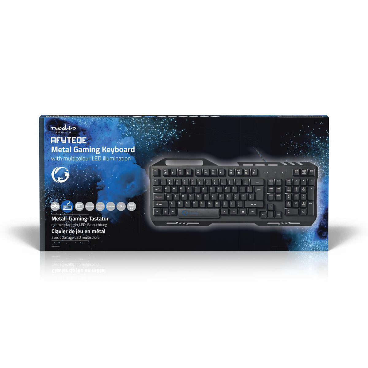 Wired Gaming Keyboard | USB 2.0 | Folientasten | LED | US international | US-Layout | Stromversorgung über USB | Netzkabellänge: 1.50 m | Gaming