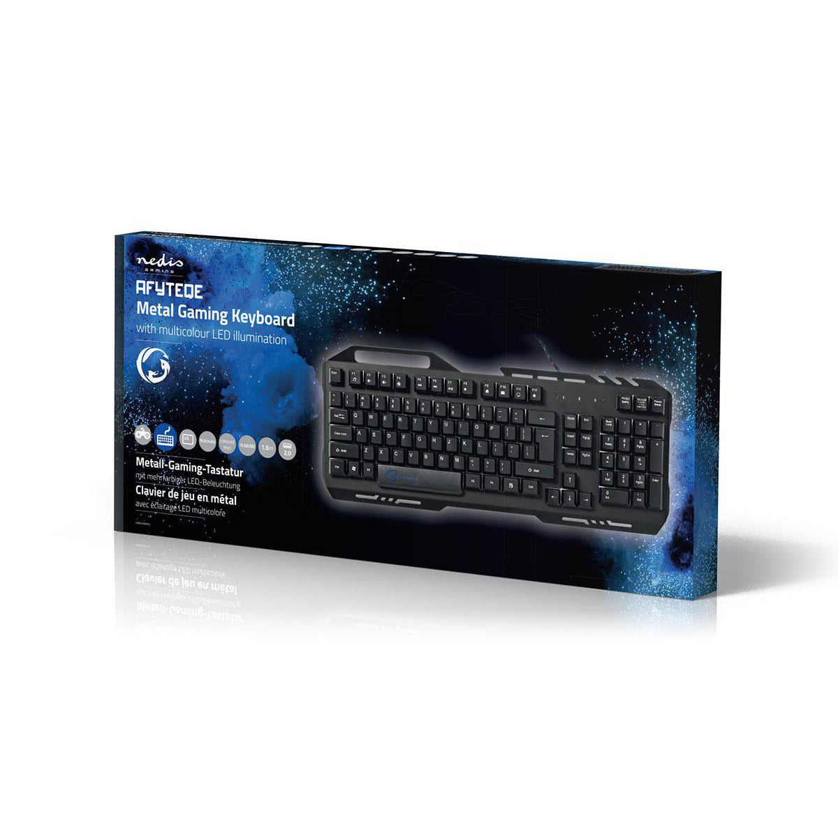 Wired Gaming Keyboard | USB 2.0 | Folientasten | LED | US international | US-Layout | Stromversorgung über USB | Netzkabellänge: 1.50 m | Gaming