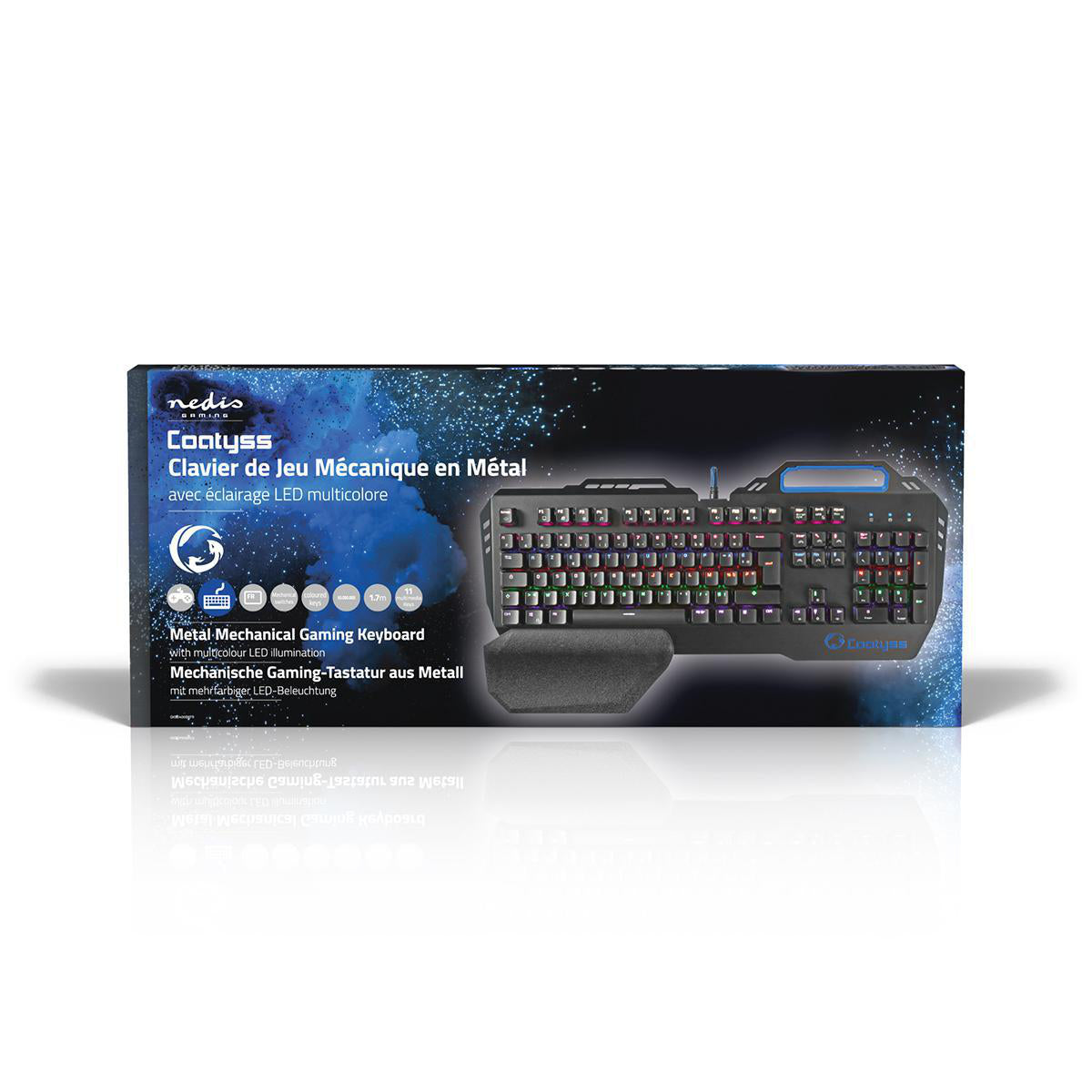 Wired Gaming Keyboard | USB | Mechanische Tasten | RGB | Französisch | FR-Layout | Stromversorgung über USB | Netzkabellänge: 1.70 m | Gaming