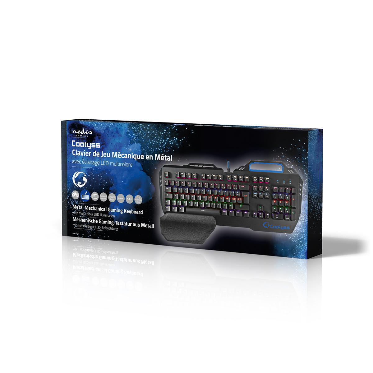 Wired Gaming Keyboard | USB | Mechanische Tasten | RGB | Französisch | FR-Layout | Stromversorgung über USB | Netzkabellänge: 1.70 m | Gaming