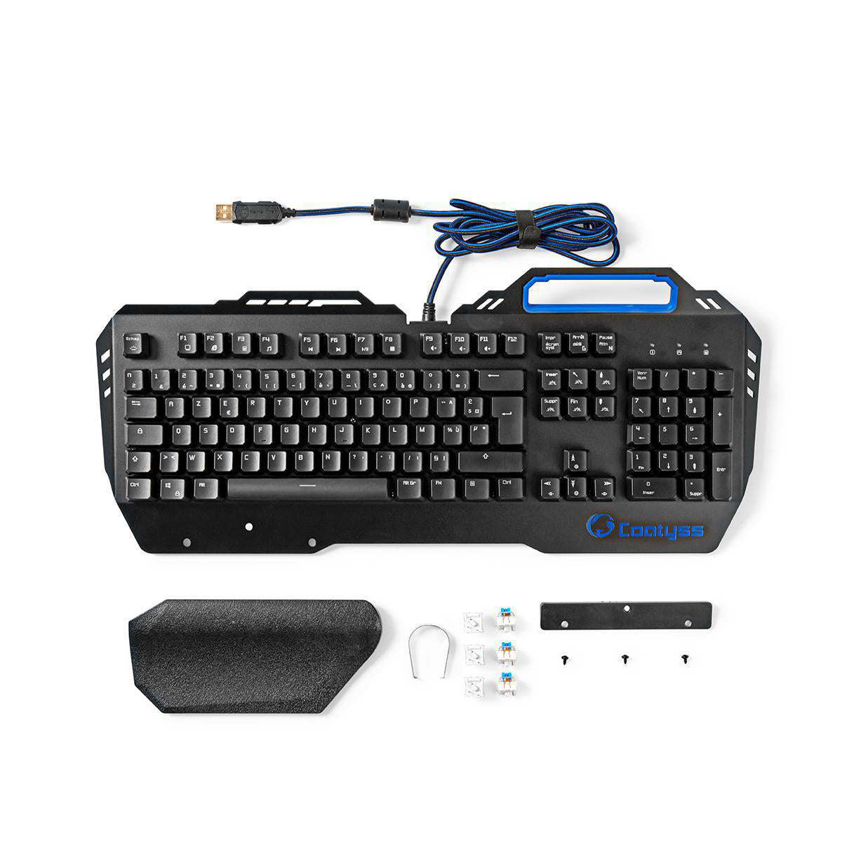 Wired Gaming Keyboard | USB | Mechanische Tasten | RGB | Französisch | FR-Layout | Stromversorgung über USB | Netzkabellänge: 1.70 m | Gaming