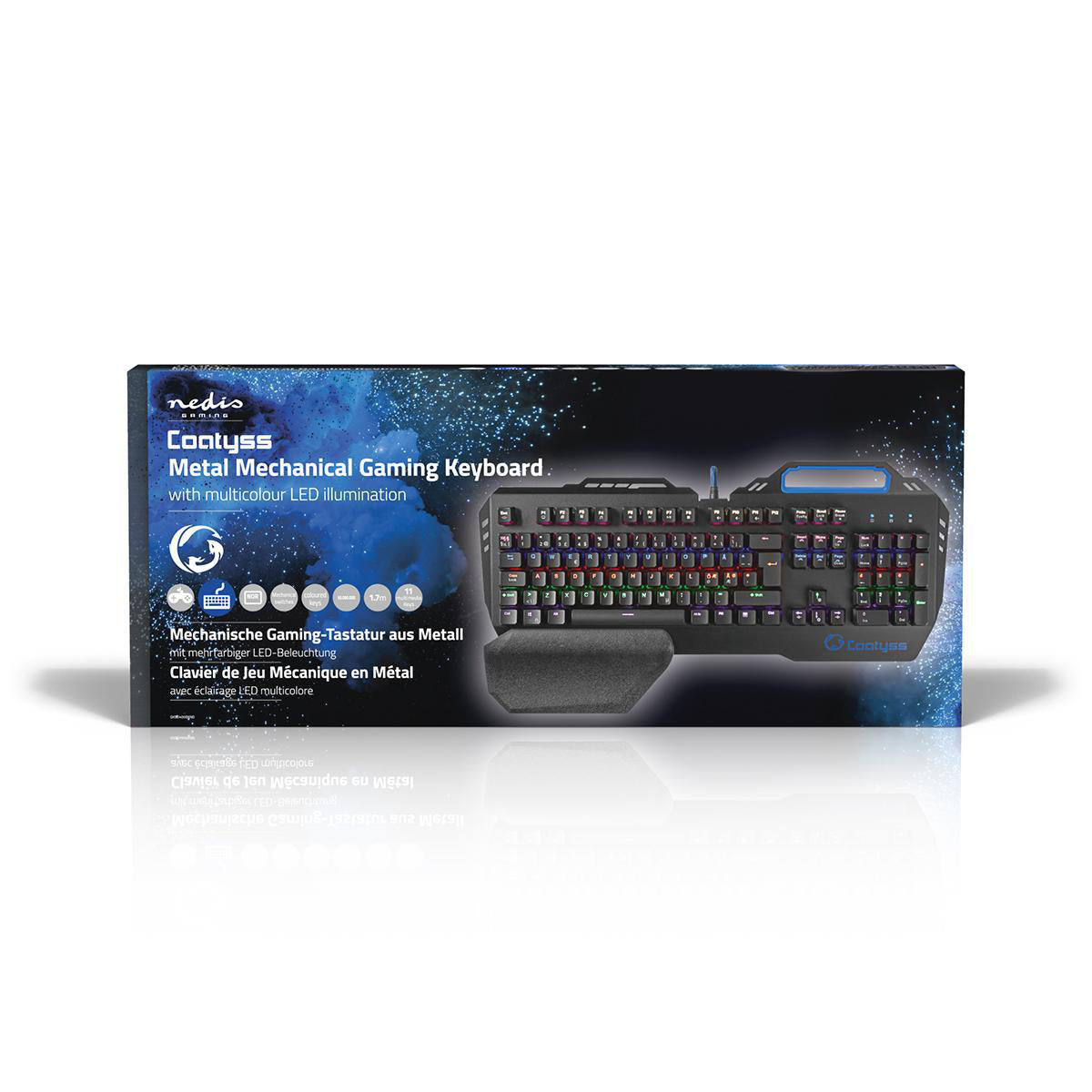 Wired Gaming Keyboard | USB | Mechanische Tasten | RGB | Nordisch | ND-Layout | Stromversorgung über USB | Netzkabellänge: 1.70 m | Gaming