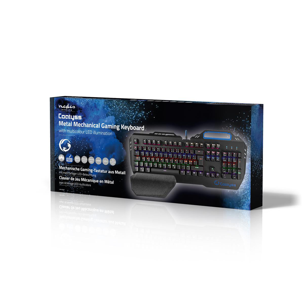 Wired Gaming Keyboard | USB | Mechanische Tasten | RGB | Nordisch | ND-Layout | Stromversorgung über USB | Netzkabellänge: 1.70 m | Gaming