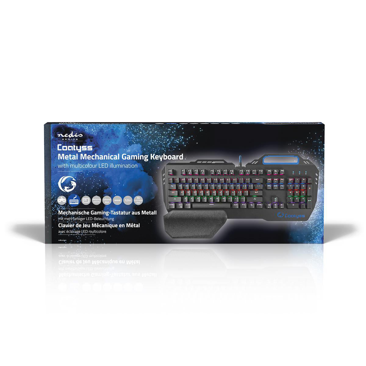 Wired Gaming Keyboard | USB | Mechanische Tasten | RGB | US international | US-Layout | Stromversorgung über USB | Netzkabellänge: 1.70 m | Gaming