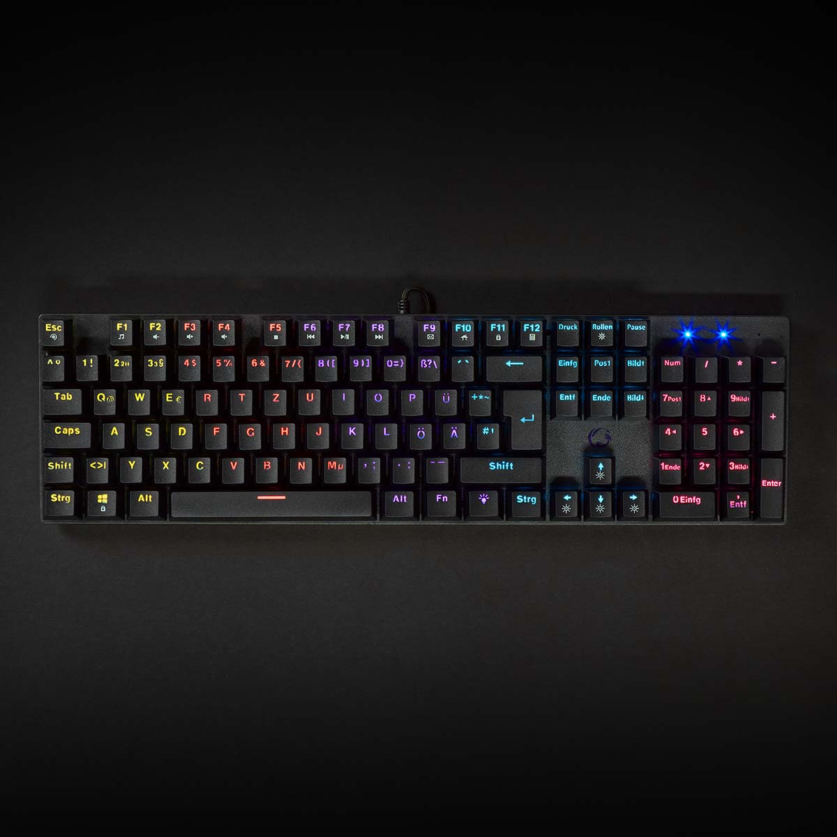 Wired Gaming Keyboard | USB Type-A | Mechanische Tasten | LED | Deutsch | DE-Layout | Stromversorgung über USB | Netzkabellänge: 1.50 m | Gaming