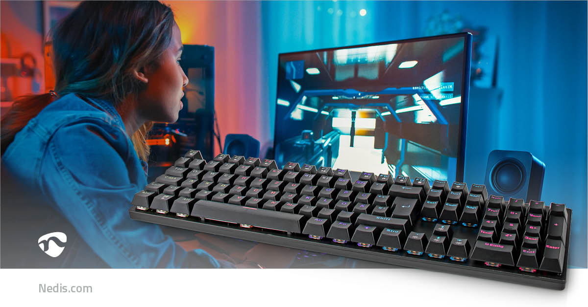 Wired Gaming Keyboard | USB Type-A | Mechanische Tasten | LED | Deutsch | DE-Layout | Stromversorgung über USB | Netzkabellänge: 1.50 m | Gaming