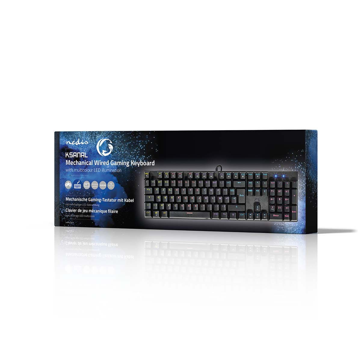 Wired Gaming Keyboard | USB Type-A | Mechanische Tasten | LED | AZERTY | FR-Layout | Stromversorgung über USB | Netzkabellänge: 1.50 m | Gaming