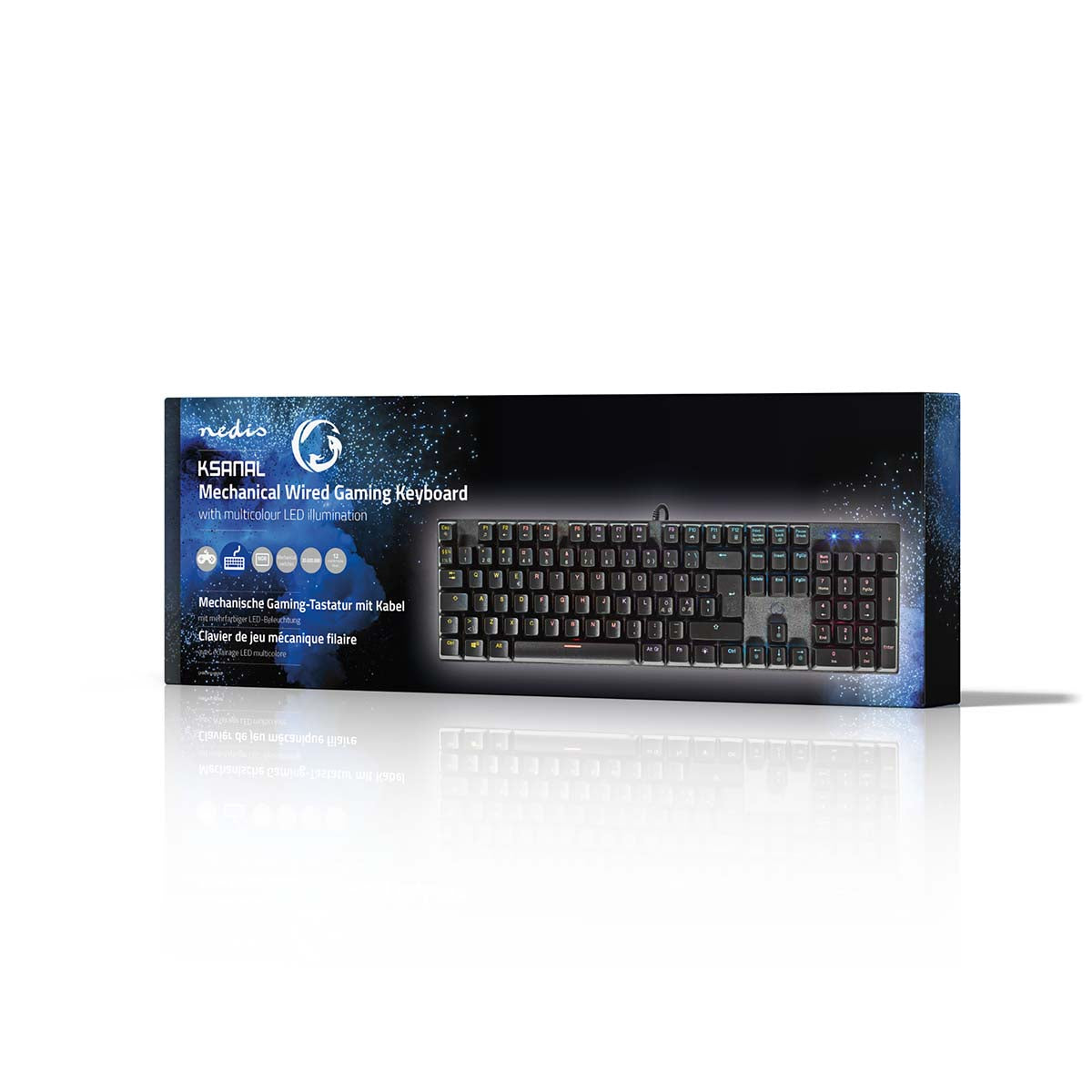 Wired Gaming Keyboard | USB Type-A | Mechanische Tasten | LED | QWERTY | ND-Layout | Stromversorgung über USB | Netzkabellänge: 1.50 m | Gaming