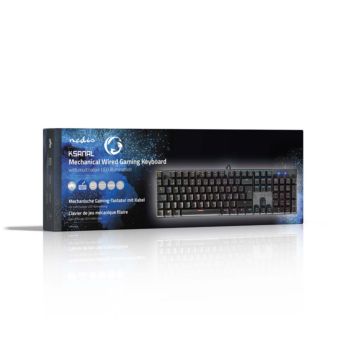 Wired Gaming Keyboard | USB Type-A | Mechanische Tasten | LED | QWERTY | ND-Layout | Stromversorgung über USB | Netzkabellänge: 1.50 m | Gaming