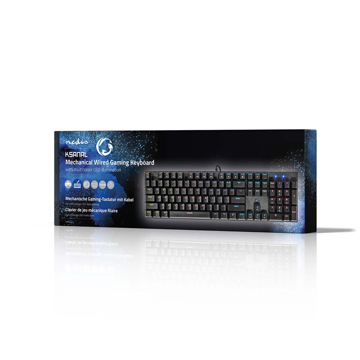 Wired Gaming Keyboard | USB Type-A | Mechanische Tasten | LED | QWERTY | US-Layout | Stromversorgung über USB | Netzkabellänge: 1.50 m | Gaming