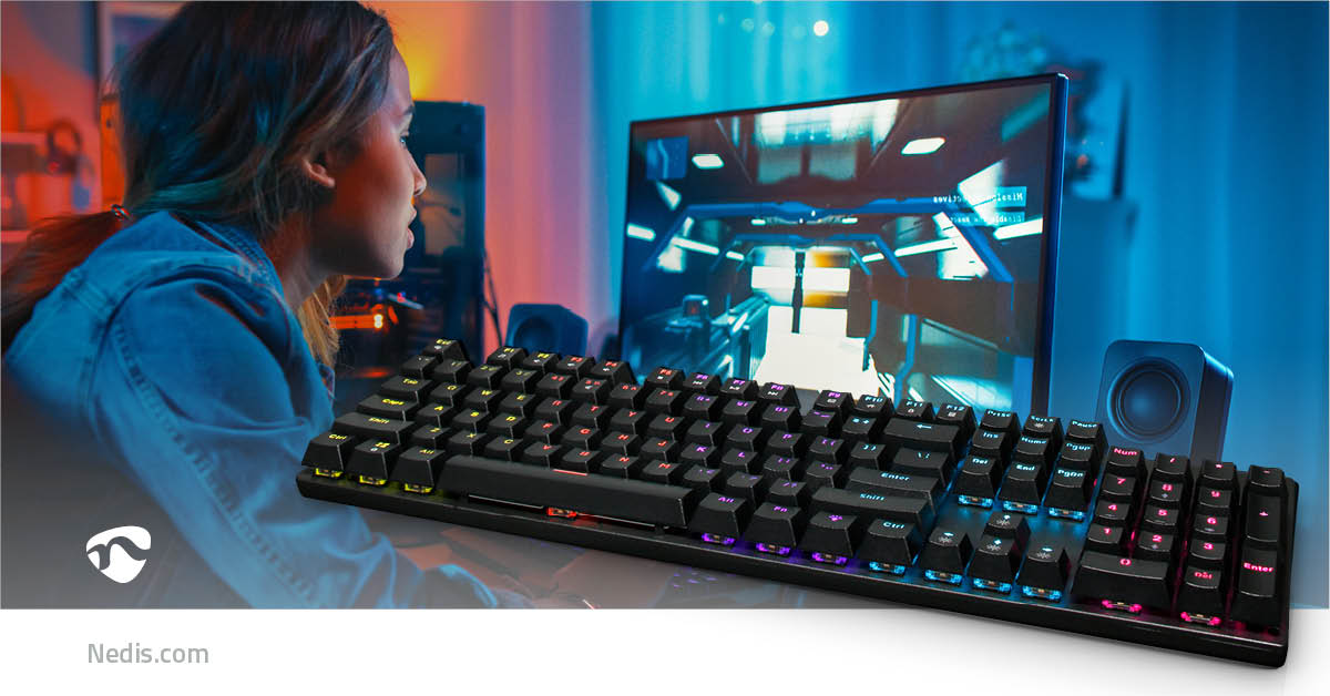 Wired Gaming Keyboard | USB Type-A | Mechanische Tasten | LED | QWERTY | US-Layout | Stromversorgung über USB | Netzkabellänge: 1.50 m | Gaming