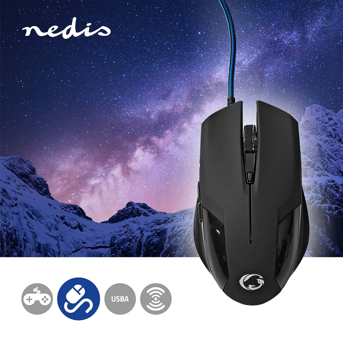 Gaming Mouse | Verdrahtet | 1200 / 2400 / 4800 / 7200 dpi | Einstellbar DPI | Anzahl Knöpfe: 6 | Programmierbare Tasten | Rechtshändig | 1.50 m | Ohne Beleuchtung