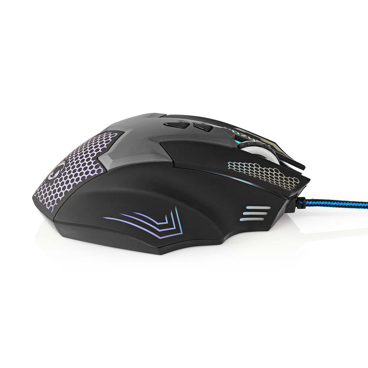 Gaming Mouse | Verdrahtet | 800 / 1200 / 1600 / 2400 dpi | Einstellbar DPI | Anzahl Knöpfe: 7 | Rechtshändig | 1.50 m | LED