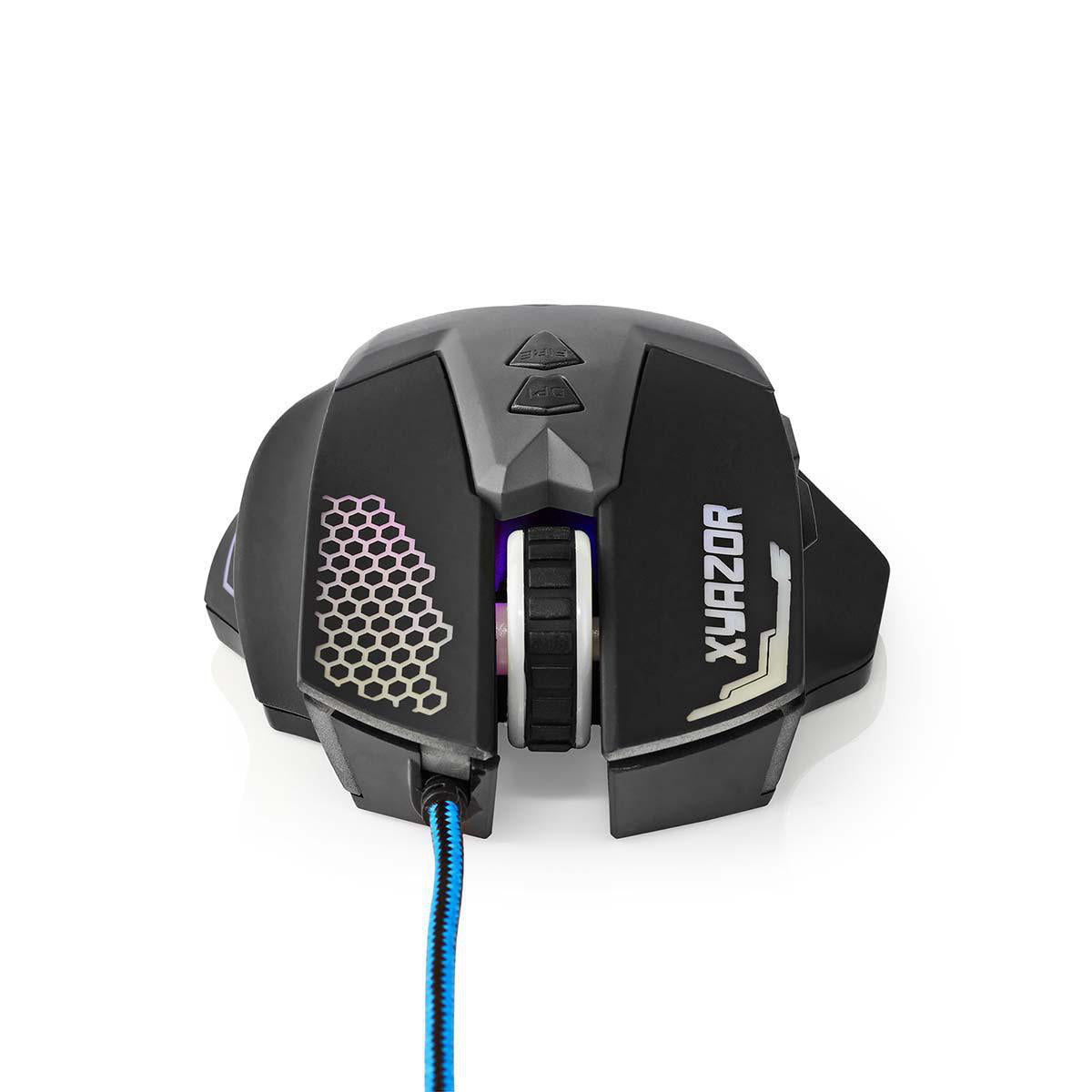 Gaming Mouse | Verdrahtet | 800 / 1200 / 1600 / 2400 dpi | Einstellbar DPI | Anzahl Knöpfe: 7 | Rechtshändig | 1.50 m | LED