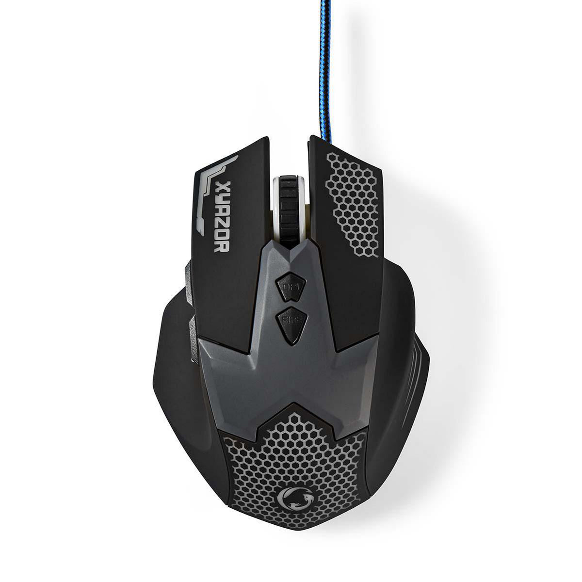 Gaming Mouse | Verdrahtet | 800 / 1200 / 1600 / 2400 dpi | Einstellbar DPI | Anzahl Knöpfe: 7 | Rechtshändig | 1.50 m | LED