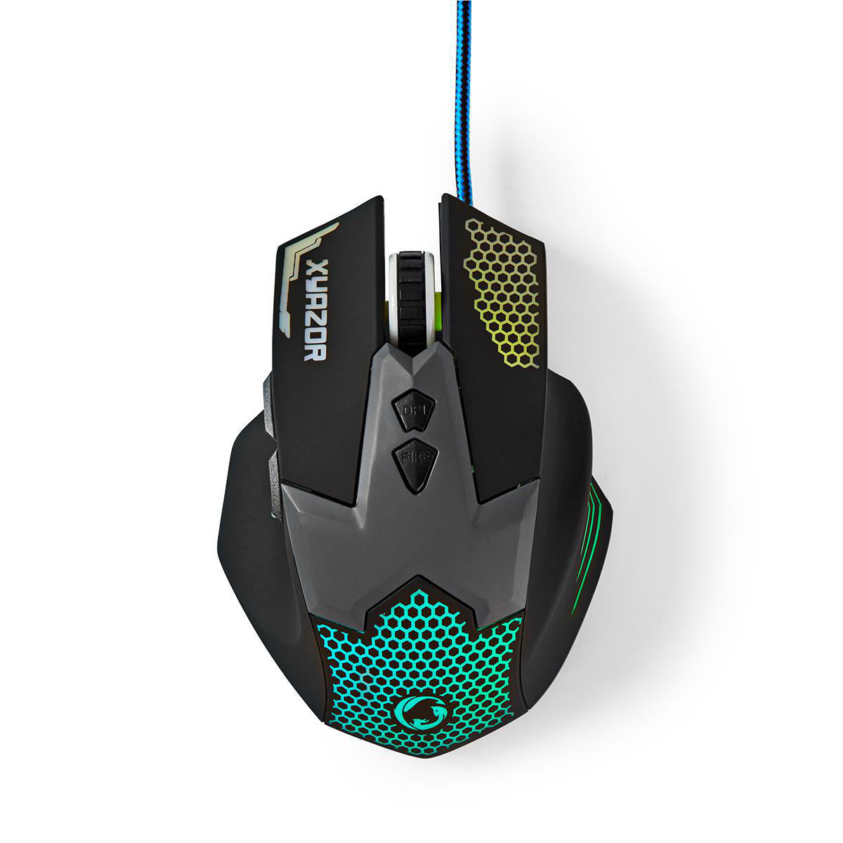 Gaming Mouse | Verdrahtet | 800 / 1200 / 1600 / 2400 dpi | Einstellbar DPI | Anzahl Knöpfe: 7 | Rechtshändig | 1.50 m | LED