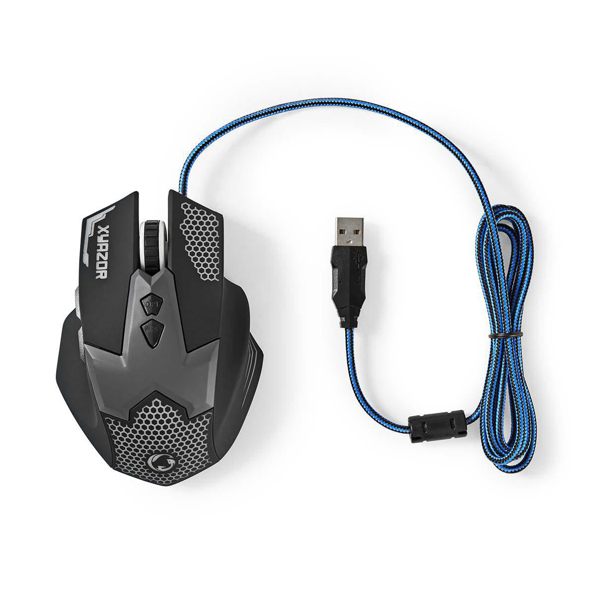 Gaming Mouse | Verdrahtet | 800 / 1200 / 1600 / 2400 dpi | Einstellbar DPI | Anzahl Knöpfe: 7 | Rechtshändig | 1.50 m | LED