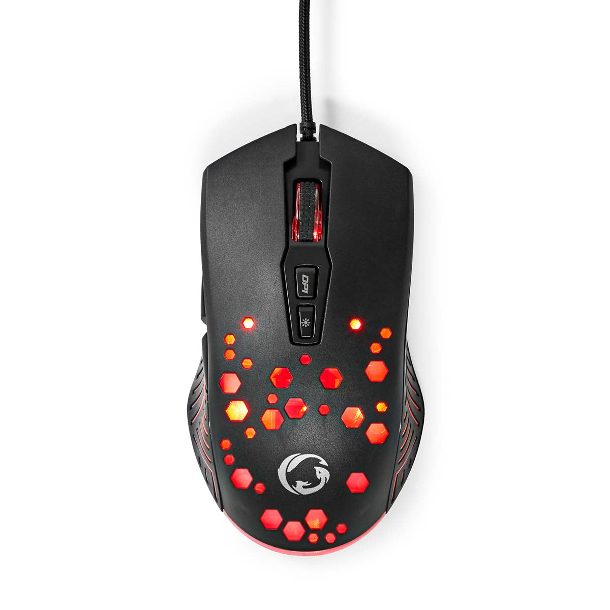 Gaming Mouse | Verdrahtet | 800 / 1200 / 2400 / 3200 / 4800 / 7200 dpi | Einstellbar DPI | Anzahl Knöpfe: 7 | Programmierbare Tasten | Rechtshändig | 1.50 m | RGB