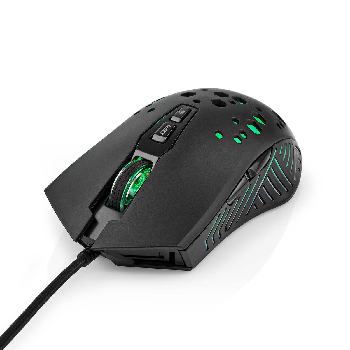 Gaming Mouse | Verdrahtet | 800 / 1200 / 2400 / 3200 / 4800 / 7200 dpi | Einstellbar DPI | Anzahl Knöpfe: 7 | Programmierbare Tasten | Rechtshändig | 1.50 m | RGB