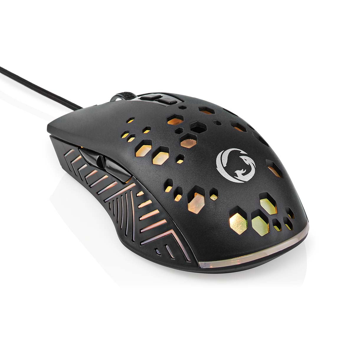 Gaming Mouse | Verdrahtet | 800 / 1200 / 2400 / 3200 / 4800 / 7200 dpi | Einstellbar DPI | Anzahl Knöpfe: 7 | Programmierbare Tasten | Rechtshändig | 1.50 m | RGB