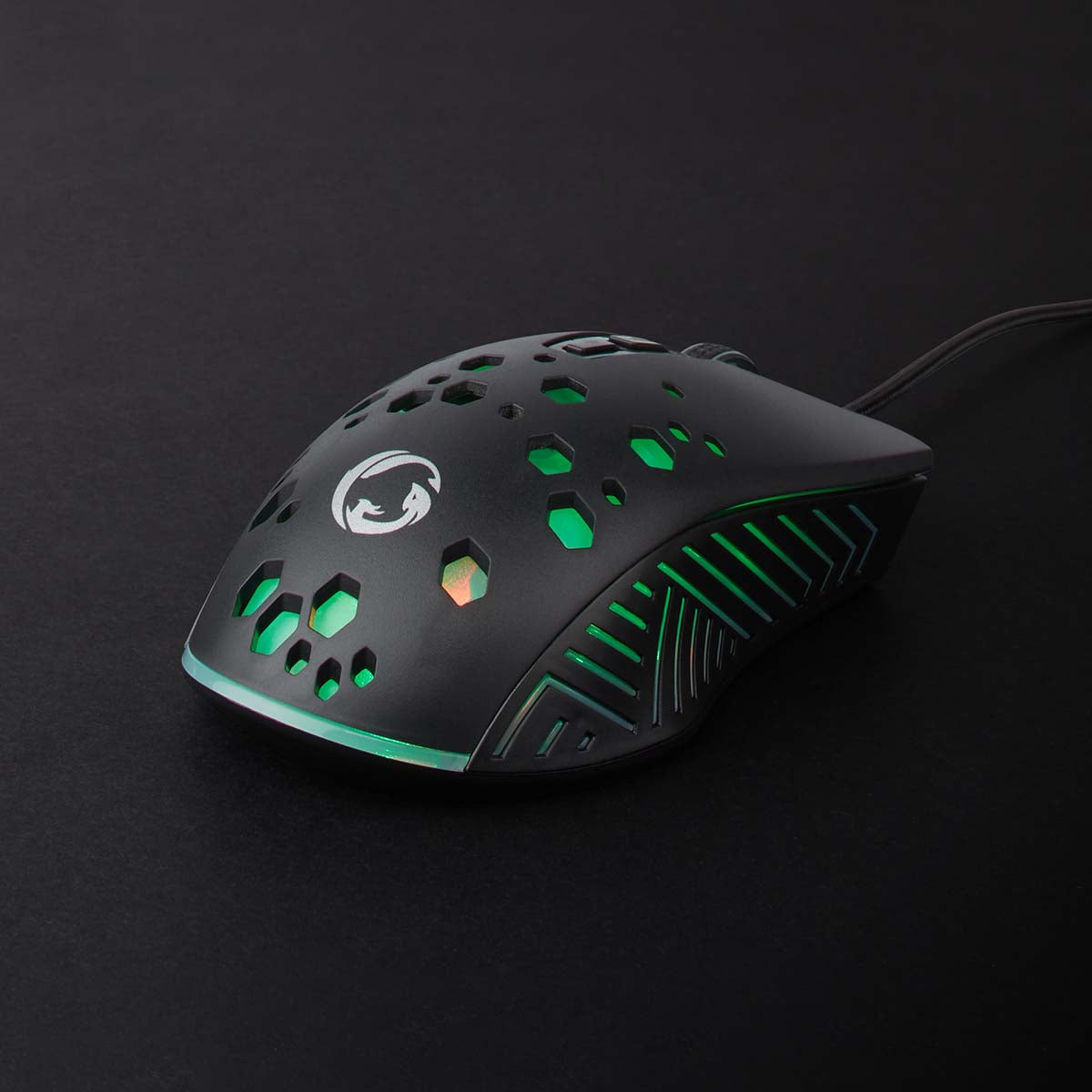 Gaming Mouse | Verdrahtet | 800 / 1200 / 2400 / 3200 / 4800 / 7200 dpi | Einstellbar DPI | Anzahl Knöpfe: 7 | Programmierbare Tasten | Rechtshändig | 1.50 m | RGB