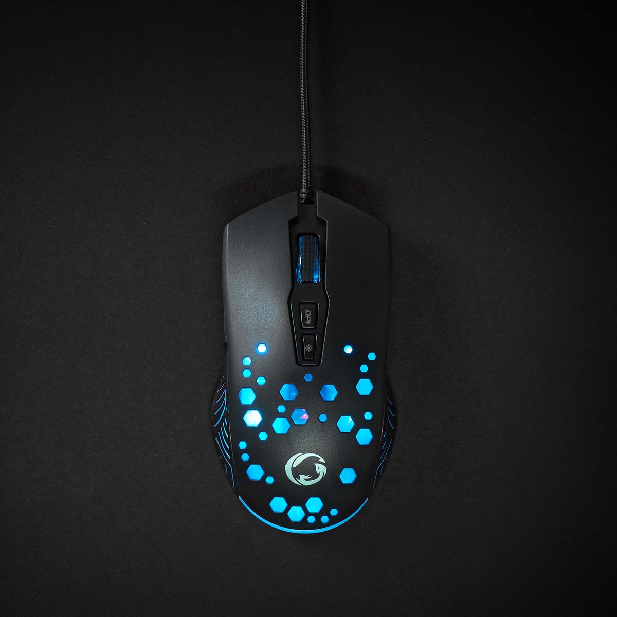 Gaming Mouse | Verdrahtet | 800 / 1200 / 2400 / 3200 / 4800 / 7200 dpi | Einstellbar DPI | Anzahl Knöpfe: 7 | Programmierbare Tasten | Rechtshändig | 1.50 m | RGB