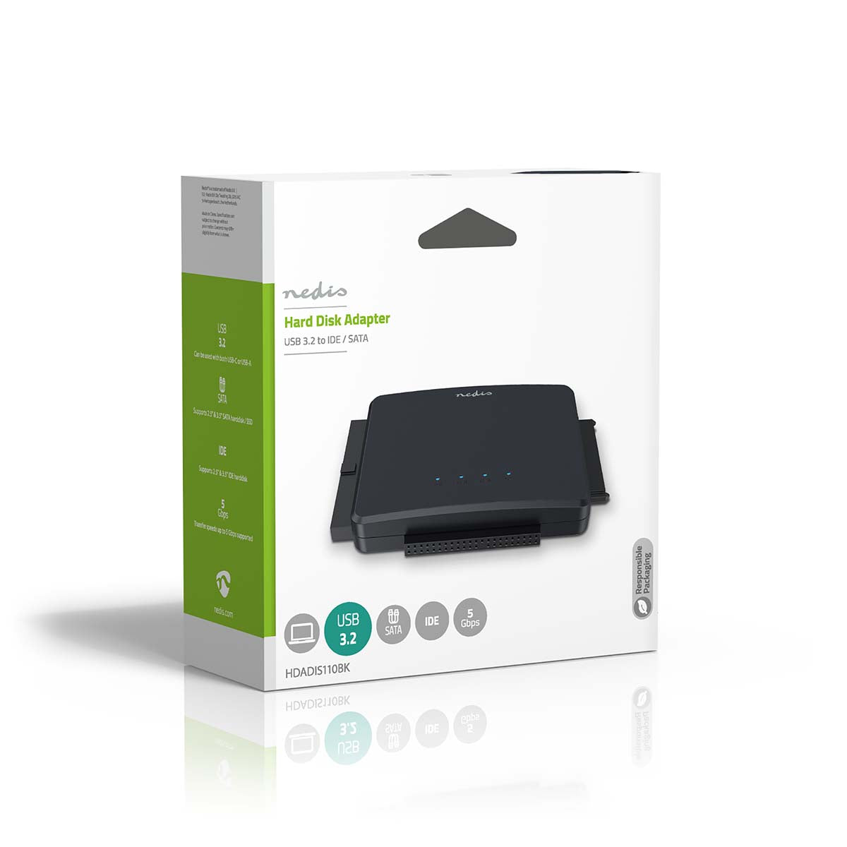 Festplatten-Adapter | USB 3.2 Gen1 | 2.5 / 3.5 " | IDE + SATA | Netzstromversorgung