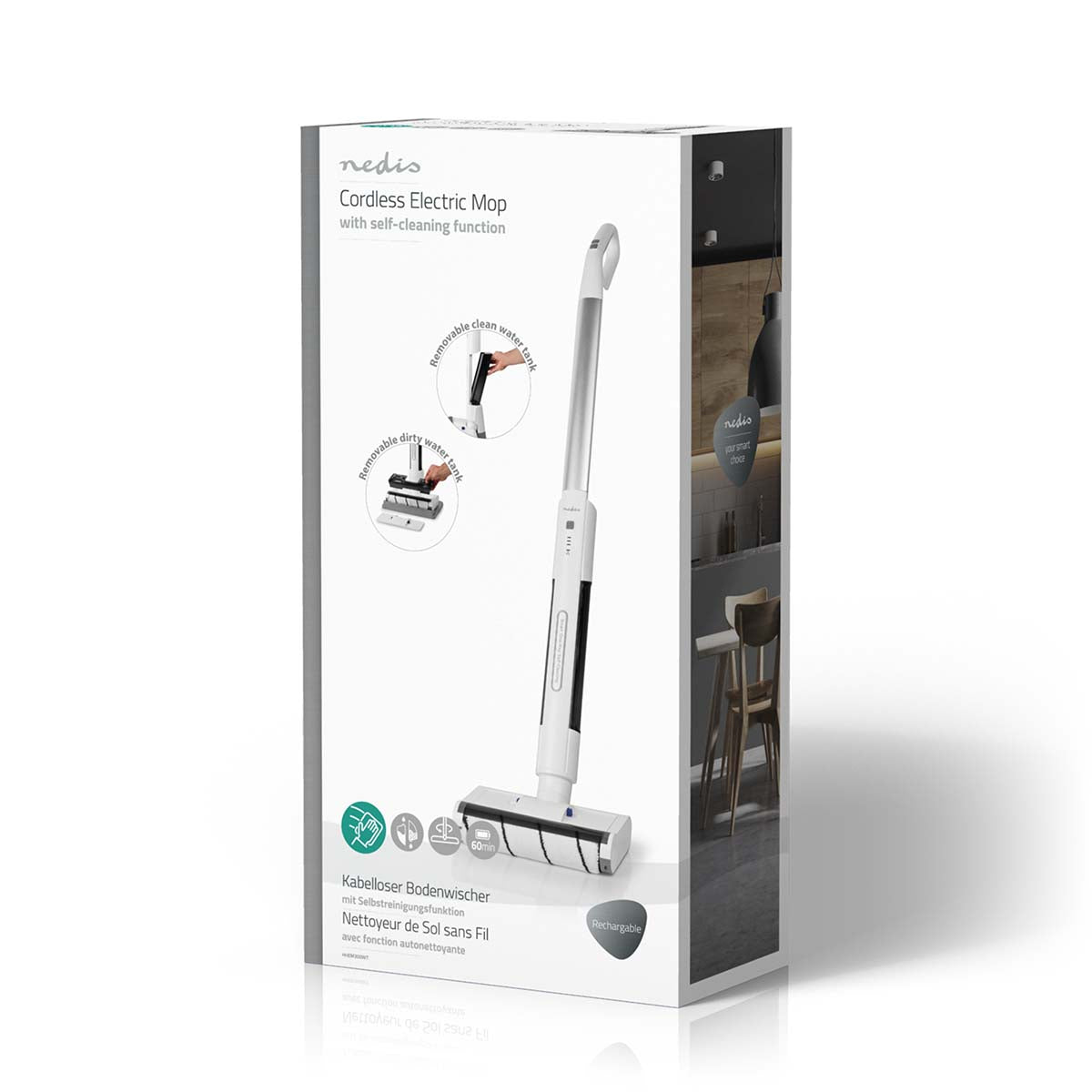 Bodenreiniger | 40 W | Schnurlos | Betriebszeit im Modus mit der höchsten Leistung: 60 min