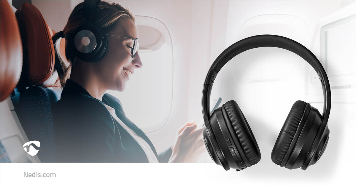 Drahtlose Over-Ear-Kopfhörer | max. Batteriespielzeit: 16 Std | Eingebautes Mikro | Drücken Sie Strg | Rauschunterdrückung | Stimmkontrolle | Lautstärke-Regler | Travel Case enthalten