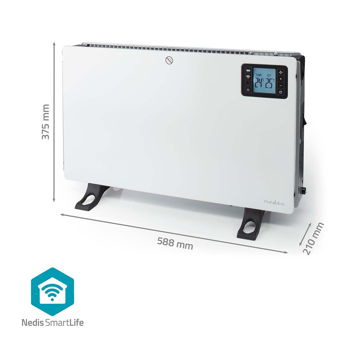 SmartLife Konvektionsheizgeräte | Wi-Fi | 2000 W | 3 Wärmeeinstellungen | LCD | 5 - 37 °C | Verstellbares Thermostat | Weiss